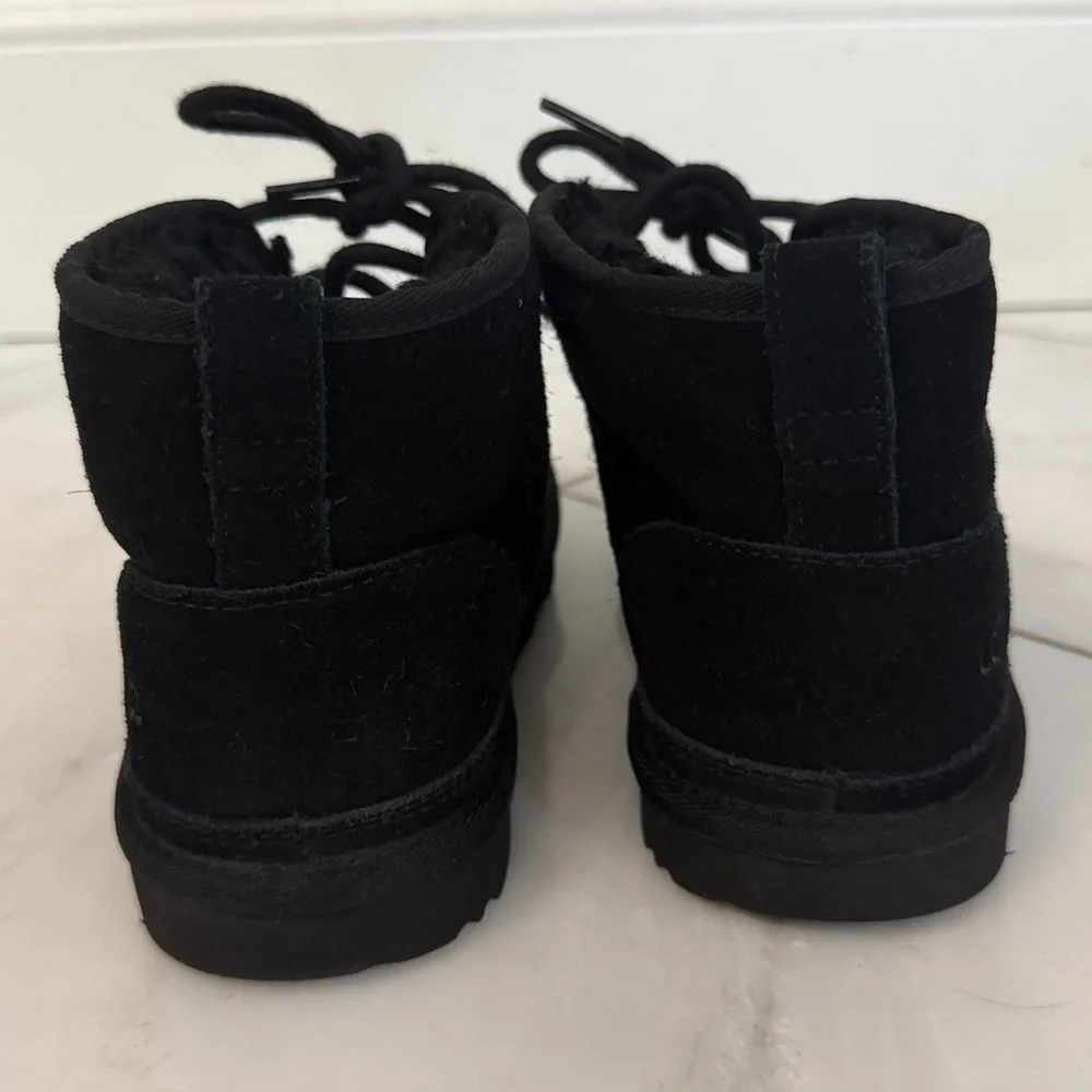 UGG Neumel Black Suede Leather Shearling Fleece Lined Ankle Boot Lace Up Euro 37 - Picture 6 of 11